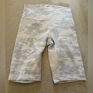 Lululemon white camo biker shorts